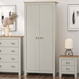 Lexington 2 Door Grey Wardrobe - Wilko - thumbnail 1