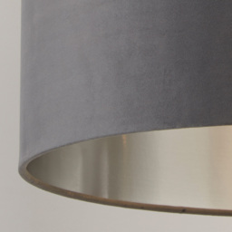 Lighting Collection Dark Grey Silver Inner Velvet Drum Shade 50cm - Size: 28 x 50 x 50cm - Wilko - thumbnail 5