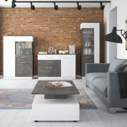 Florence Zingaro Single Door Glazed Left Hand Display Cabinet - Grey - Furniture To Go - Wilko - thumbnail 5