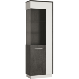 Florence Zingaro Single Door Glazed Left Hand Display Cabinet - Grey - Furniture To Go - Wilko - thumbnail 3