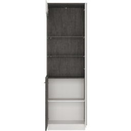 Florence Zingaro Single Door Glazed Left Hand Display Cabinet - Grey - Furniture To Go - Wilko - thumbnail 4