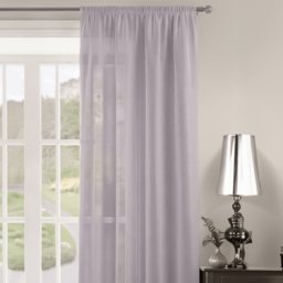 Velosso Riva Plain Mauve Slot Top Voile Panel Curtain 150 x 182cm - Size: W 150 x D 182cm - Purple - Wilko - thumbnail 3