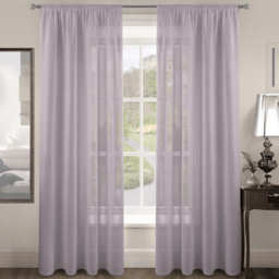 Velosso Riva Plain Mauve Slot Top Voile Panel Curtain 150 x 182cm - Size: W 150 x D 182cm - Purple - Wilko - thumbnail 1