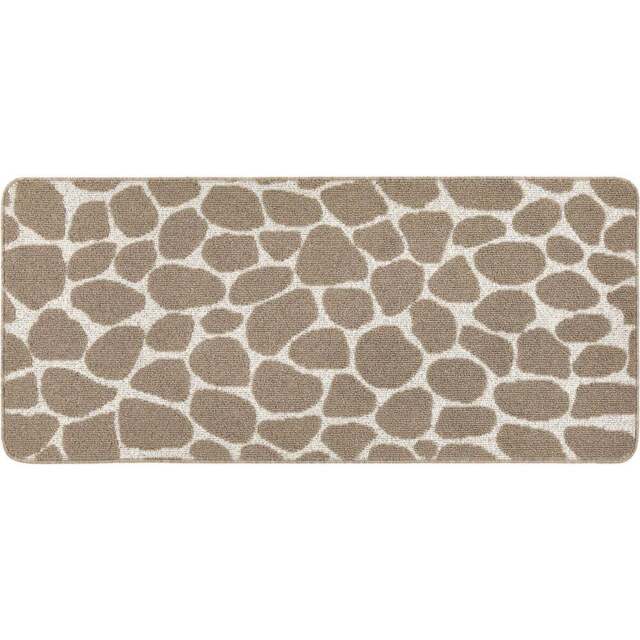 My Mat Ivory and Mink Sculptured Patterned Pebble Non Slip Mat 67 x 150cm - Size: 67 x 150 x 2cm - Brown - Wilko - image 1