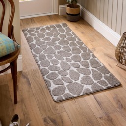 My Mat Ivory and Mink Sculptured Patterned Pebble Non Slip Mat 67 x 150cm - Size: 67 x 150 x 2cm - Brown - Wilko - thumbnail 3