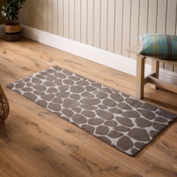 My Mat Ivory and Mink Sculptured Patterned Pebble Non Slip Mat 67 x 150cm - Size: 67 x 150 x 2cm - Brown - Wilko - thumbnail 4