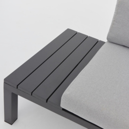 Home Detail Bahila 5 Seater Dark Grey L Shape Garden Sofa Set with Fire Pit Table - Wilko - thumbnail 5