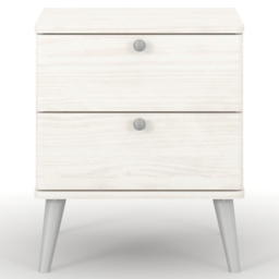 Core Products Augusta Curve 2 Drawer Bedside Table - White - Wilko - thumbnail 4