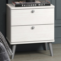 Core Products Augusta Curve 2 Drawer Bedside Table - White - Wilko - thumbnail 1