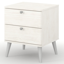Core Products Augusta Curve 2 Drawer Bedside Table - White - Wilko - thumbnail 3
