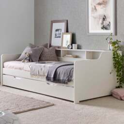 Tyler Single White Bed and Trundle with Pocket Mattress - Bedmaster - Wilko - thumbnail 1