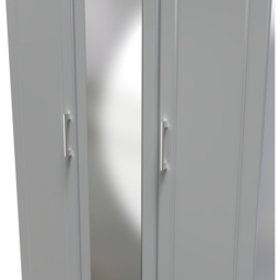 Crowndale Kent 3 Door Dusk Grey and Bardolino Oak Mirror Wardrobe - Wilko - thumbnail 6