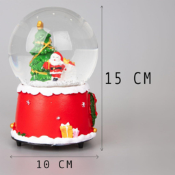 Shatchi Musical Snowglobe Christmas Tree and Santa Scene - Size: 15 x 10 x 10cm - Multi - Wilko - thumbnail 4