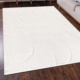 Nevada Abstract Swirl Rug - Cream/120cm - Wilko - thumbnail 3