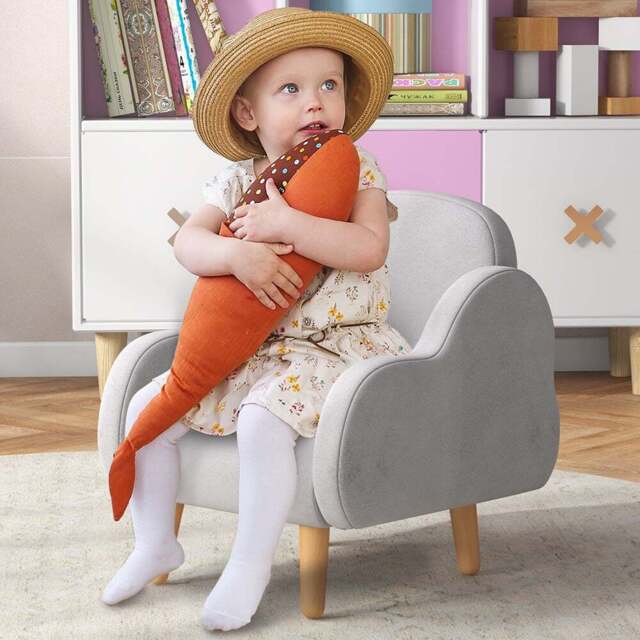 Tommy Toys Grey Cloud Shaped Kids Armchair - Wilko - image 1