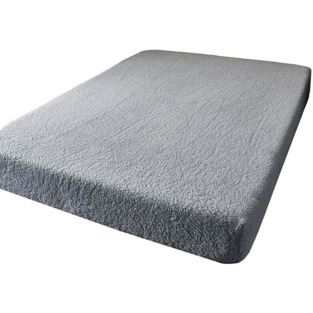 Groundlevel Double Silver Soft Teddy Fleece Fitted Bed Sheet - Wilko - image 1