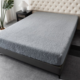 Groundlevel Double Silver Soft Teddy Fleece Fitted Bed Sheet - Wilko - thumbnail 3