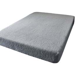 Groundlevel Double Silver Soft Teddy Fleece Fitted Bed Sheet - Wilko - thumbnail 1