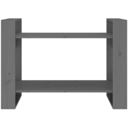 vidaXL 2 Shelf Grey Solid Pine Wood Bookcase - Size: 56.5 x 80 x 35cm - Wilko - thumbnail 6