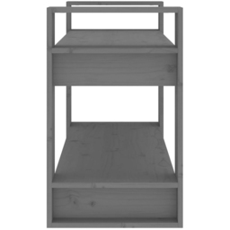 vidaXL 2 Shelf Grey Solid Pine Wood Bookcase - Size: 56.5 x 80 x 35cm - Wilko - thumbnail 4