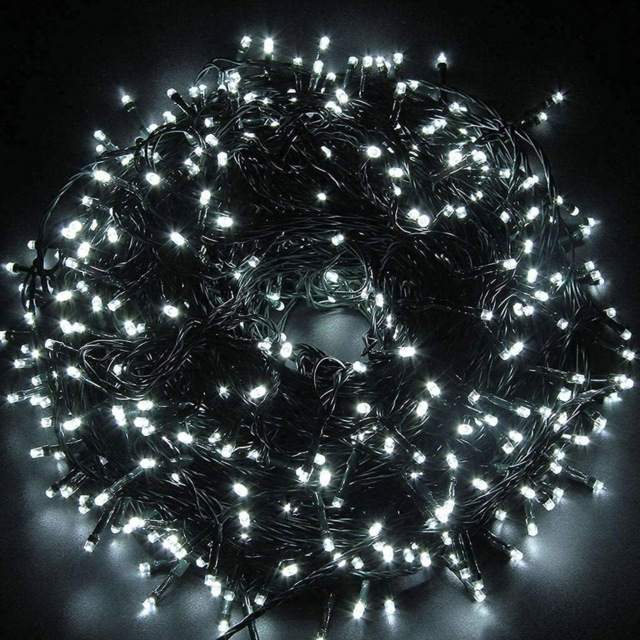Shatchi 200 Cool White LED Multifunction Outdoor String Fairy Light 20m - Size: 2m - Wilko - image 1