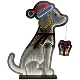 Samuel Alexander Infinity Light Up Standing Dog Christmas Decoration 78cm - Size: 78 x 58 x 3cm - White - Wilko - thumbnail 3