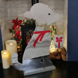 Samuel Alexander Infinity Light Up Standing Dog Christmas Decoration 78cm - Size: 78 x 58 x 3cm - White - Wilko - thumbnail 4