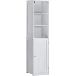 Bath Vida Priano White Single Door 3 Shelf Tall Floor Cabinet - Size: 160 x 40 x 38cm - Wilko - thumbnail 3