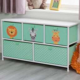Liberty House Toys 5 Drawer Jungle Kids Storage Chest - Size: 55 x 100 x 300cm - Wilko