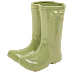 Wellington Boot Vase Ornament 22cm - Green - Size: 21 x 22.7 x 15 cm - Wilko - thumbnail 3