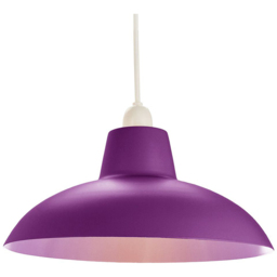 Happy Homewares Matt Purple Curved Metal Ceiling Pendant Light Shade - Size: 13 x 29 x 29cm - Wilko - thumbnail 3