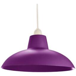 Happy Homewares Matt Purple Curved Metal Ceiling Pendant Light Shade - Size: 13 x 29 x 29cm - Wilko