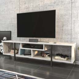 Decorotika Asal 3 Shelf Ephesus And Black Modern TV Unit - Size: 40 x 149.4 x 35.2cm - Multi - Wilko - thumbnail 1