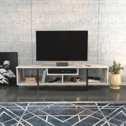 Decorotika Asal 3 Shelf Ephesus And Black Modern TV Unit - Size: 40 x 149.4 x 35.2cm - Multi - Wilko - thumbnail 4