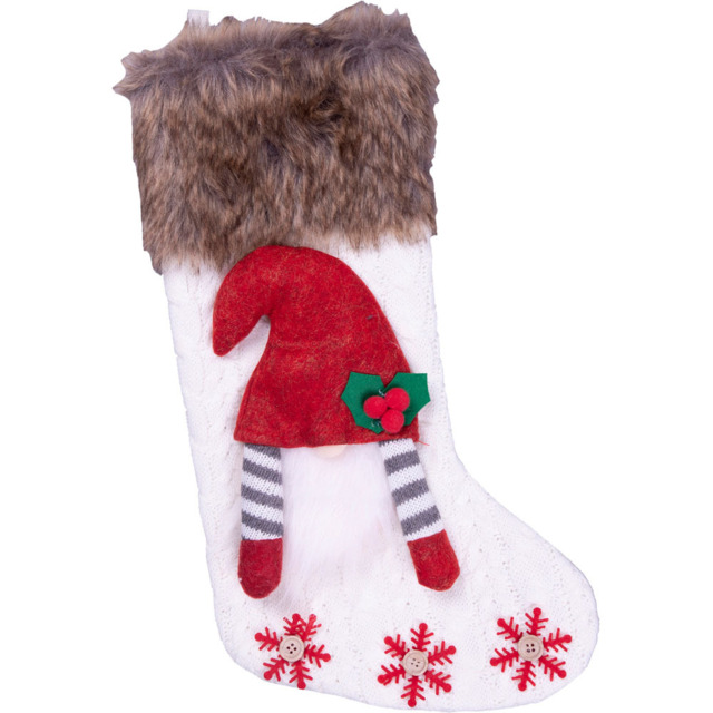 St Helens Luxury White Gonk Christmas Stocking - Size: 420 x 235 x 15cm - Wilko - image 1