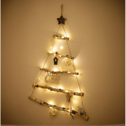 Marco Paul LED Wooden Christmas Wall Tree 2.7ft - Size: 82 x 48 x 4cm - Brown - Wilko - thumbnail 3