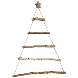 Marco Paul LED Wooden Christmas Wall Tree 2.7ft - Size: 82 x 48 x 4cm - Brown - Wilko - thumbnail 1
