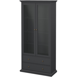 Florence Paris 2 Door 2 Drawer Matt Grey China Cabinet - Size: 41 x 96 x 200cm - Wilko - thumbnail 4