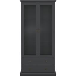 Florence Paris 2 Door 2 Drawer Matt Grey China Cabinet - Size: 41 x 96 x 200cm - Wilko - thumbnail 5
