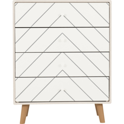 Seconique Dixie 4 Drawer Dusty Grey and White Storage Chest - Dusty Grey/White - Wilko - thumbnail 4