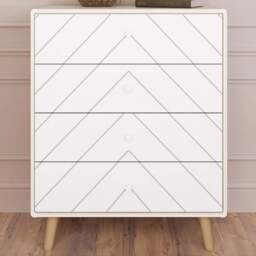 Seconique Dixie 4 Drawer Dusty Grey and White Storage Chest - Dusty Grey/White - Wilko - thumbnail 1