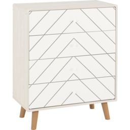 Seconique Dixie 4 Drawer Dusty Grey and White Storage Chest - Dusty Grey/White - Wilko - thumbnail 3