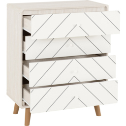 Seconique Dixie 4 Drawer Dusty Grey and White Storage Chest - Dusty Grey/White - Wilko - thumbnail 5