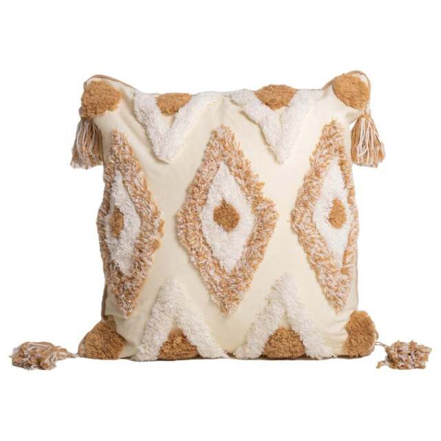 Intimate Oslo Tufted Beige Filled Cushion 43 x 43cm 2 Pack - Cream - Intimates - Wilko - image 1