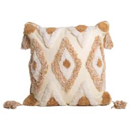 Intimate Oslo Tufted Beige Filled Cushion 43 x 43cm 2 Pack - Cream - Intimates - Wilko
