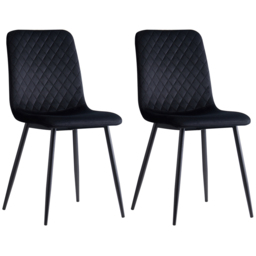 Lexi Set of 2 Black Velvet Fabric Dining Chairs - MCC - Wilko - thumbnail 5