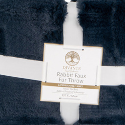 Divante Navy Rabbit Faux Fur Throw 127 x 152cm - Wilko - thumbnail 5