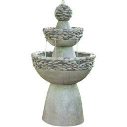 Teamson Home Outdoor Garden Zen 3-Tier Waterfall Fountain - Size: 92.7 x 52.0 x 52.0cm - Grey - Wilko - thumbnail 1