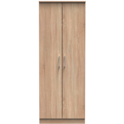 Crowndale Devon Ready Assembled 2 Door Bardolino Oak Wardrobe - Brown - Wilko - thumbnail 4