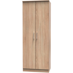 Crowndale Devon Ready Assembled 2 Door Bardolino Oak Wardrobe - Brown - Wilko - thumbnail 3